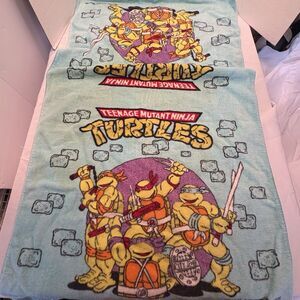 VTG Jay Franco 90s  TMNT Towel Teenage Mutant Ninja Turtles 25 X 45 Blue Terry
